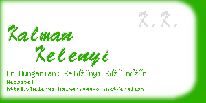 kalman kelenyi business card